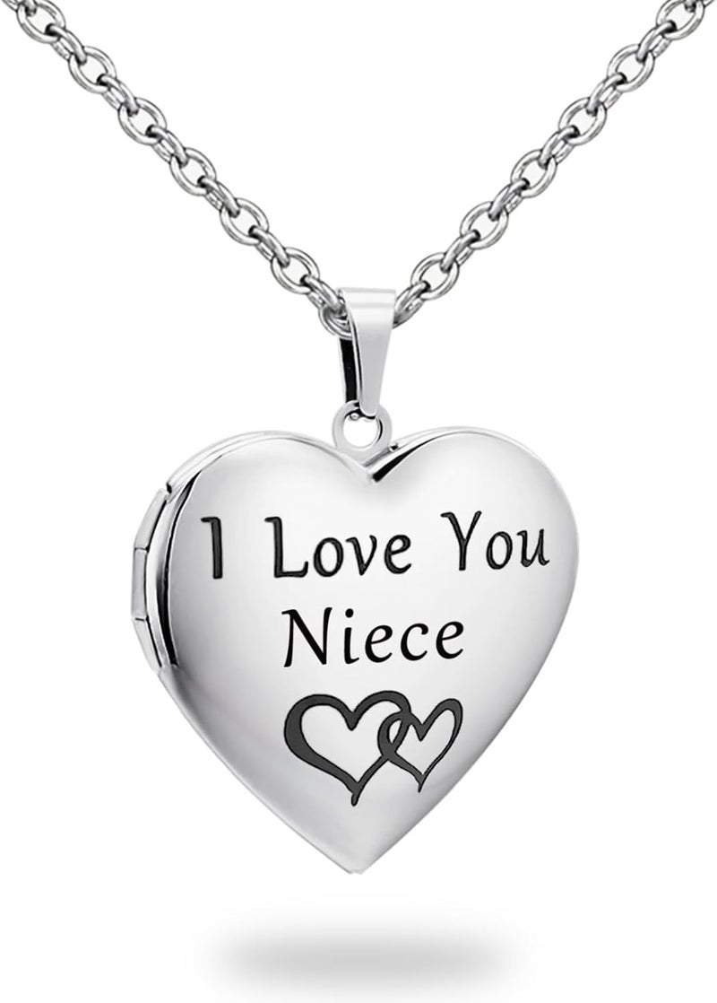PHOCKSIN Locket Necklace for Women Black/Gold/Silver Locket Necklace Oval/Round/Heart Photo Necklace New Years Gifts for Girls - Image 1
